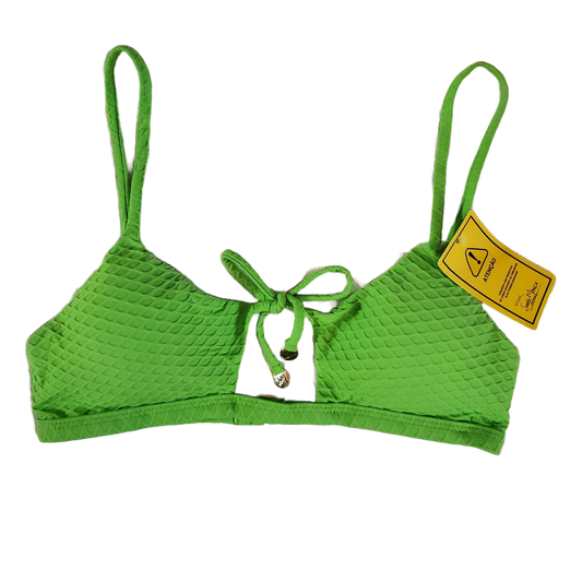 Green Textured Bikini Top