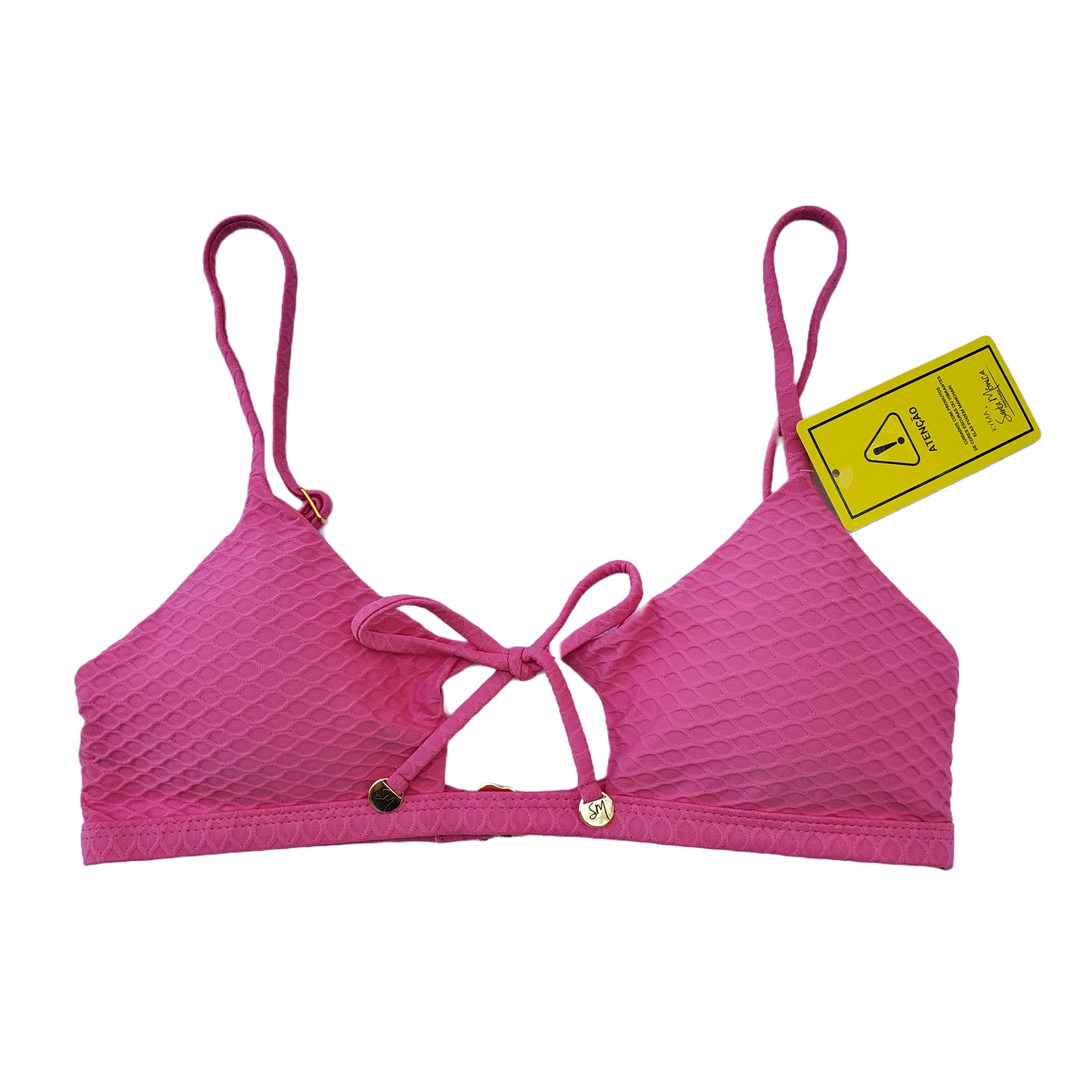 Pink Textured Bikini Top