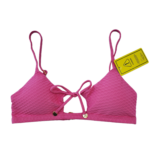 Pink Textured Bikini Top