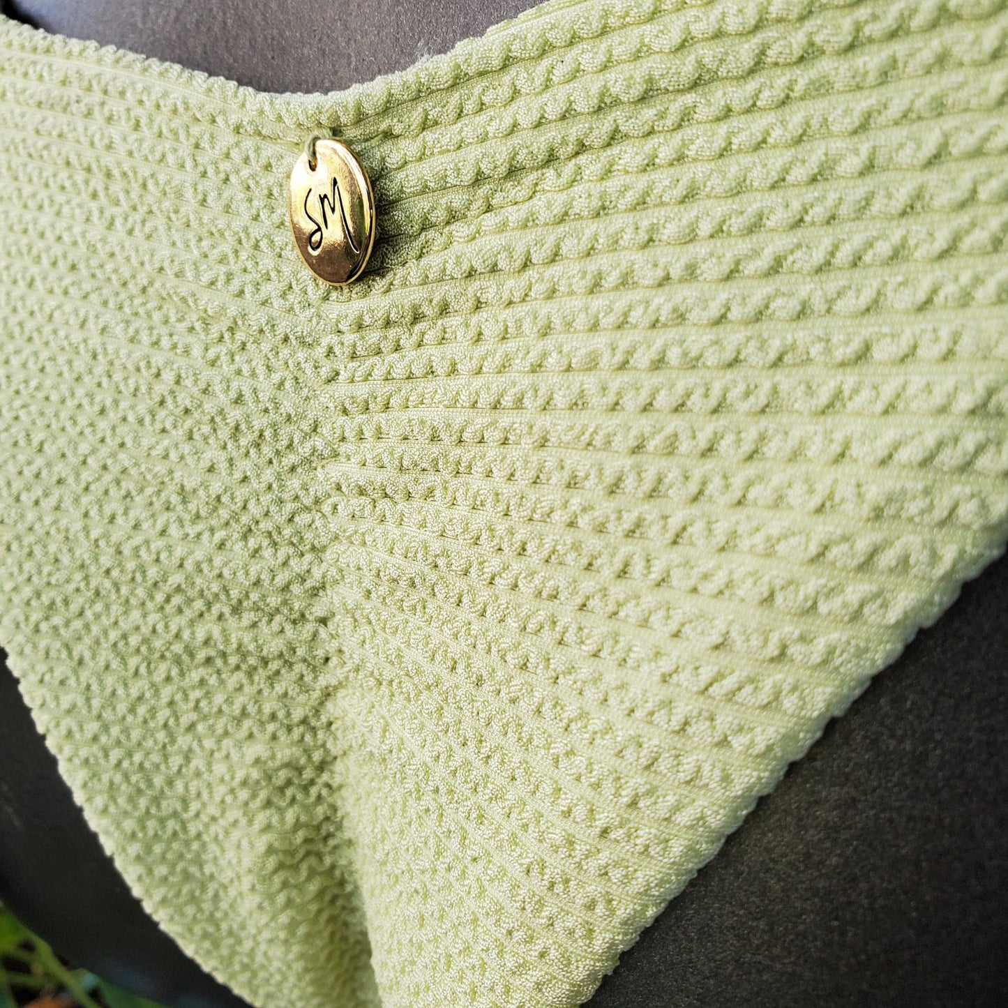 Pistachio Green strapless top with seamless bottom