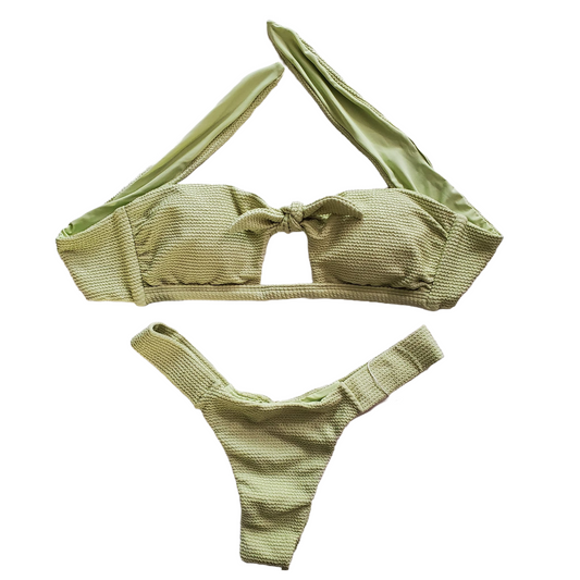 Pistachio Green strapless top with seamless bottom